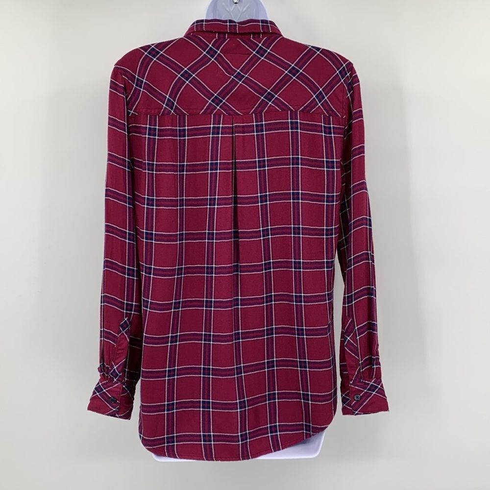 Rails Hunter Merlot Navy White Button Up Plaid Sh… - image 4